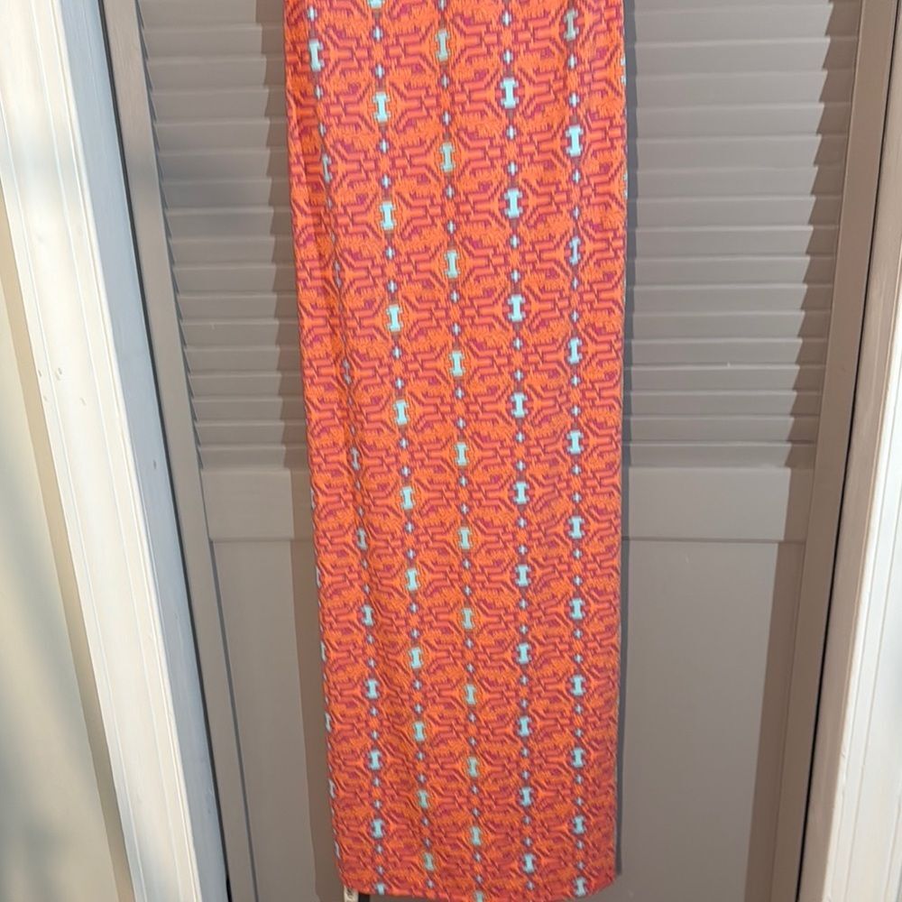 Coral V-Neck Sleeveless Wrap Maxi Dress by (Ellie Kai) size M - Picture 5 of 15